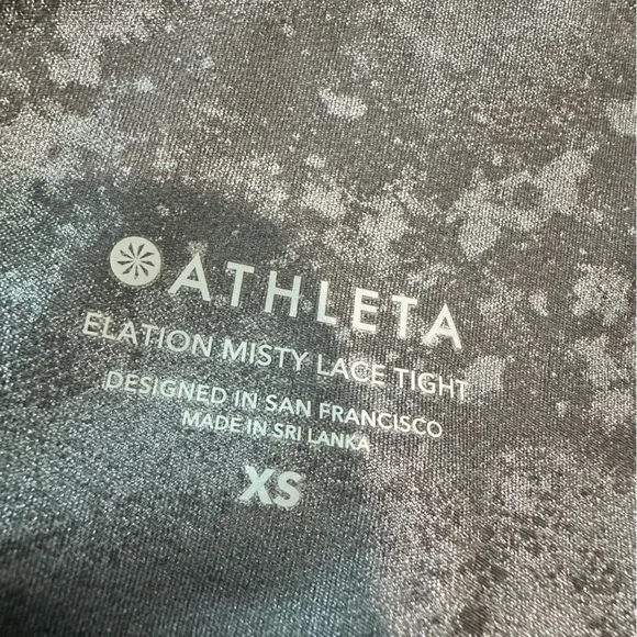 Athleta Elation Misty Lace Ultra High Rise Black Tights Size XS - Picture 9 of 11